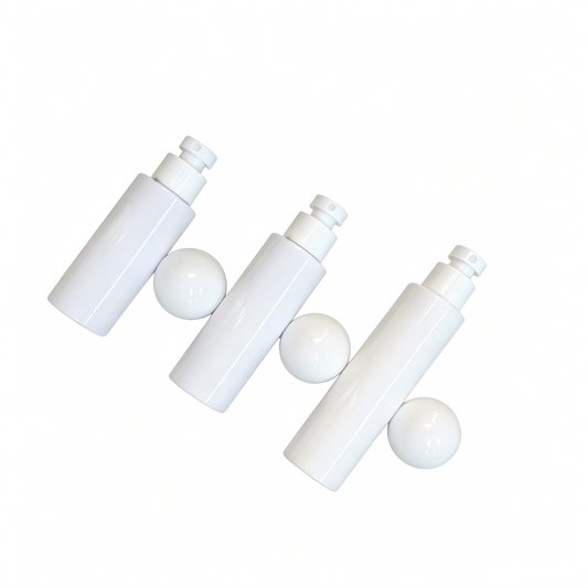 100ml 120ml 150ml Round Ball Cap PET Lotion Pump Bottle | Serum Essence Cosmetic Dispenser | OEM