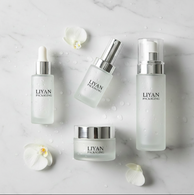 Frosted Glass Skincare Bottle Set | OEM Custom Cosmetic Packaging