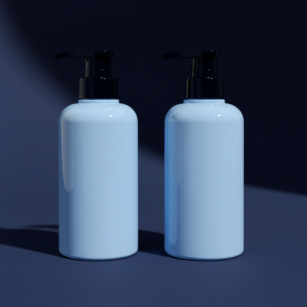 400ml Round Shoulder Lotion Pump Bottle - dark background premium display