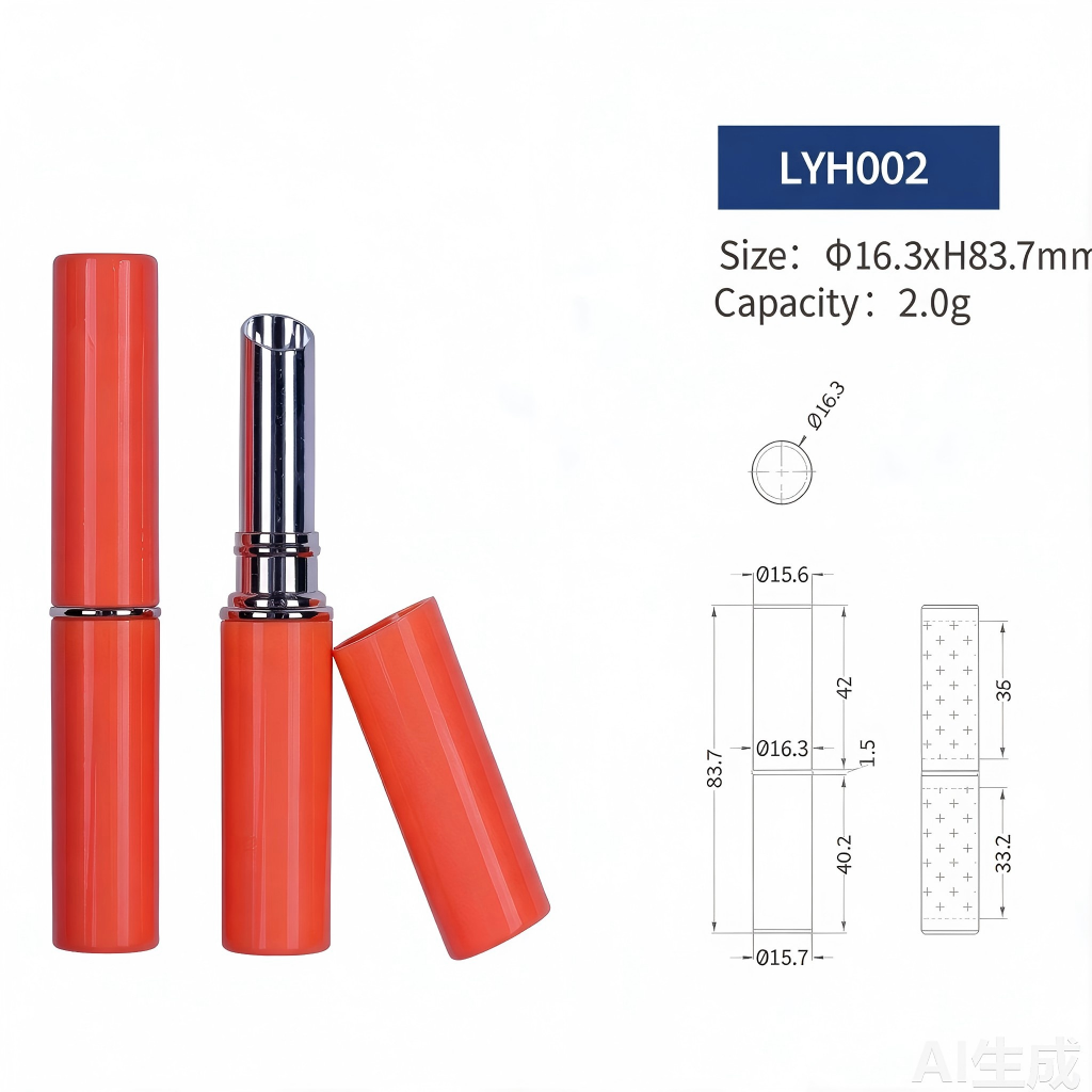 LIYAN Slim Cylinder Lipstick Tube LYH002 | OEM Makeup Packaging