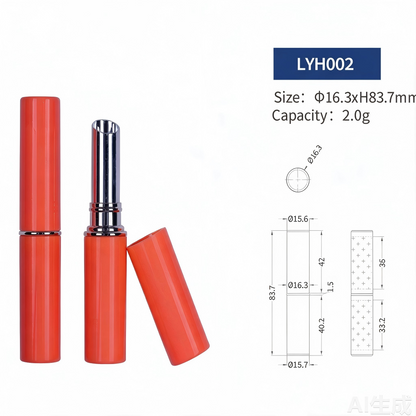 LIYAN Slim Cylinder Lipstick Tube LYH002 | OEM Makeup Packaging