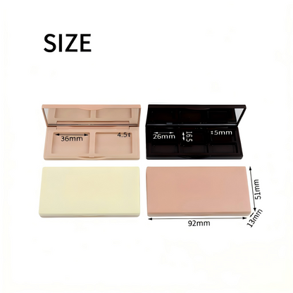 Rectangular Multi-Pan Eyeshadow & Blush Palette Case with Mirror | Magnetic Closure | ABS Plastic | In Stock