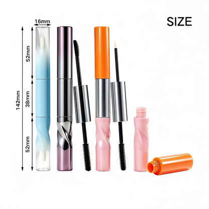 Round Dual-End Lip Gloss & Mascara / Eyeliner Tube – 3 Brush Options | ABS | 2058#