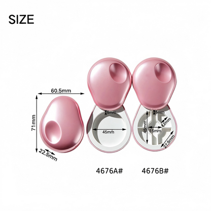 Oval Irregular Magnetic Eyeshadow Case | Single / 5-Pan Rotating Push-Pull | ABS+AS Plastic | In Stock
