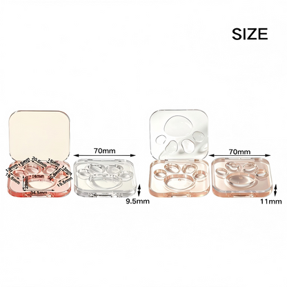 Square Cat Paw Eyeshadow & Blush Compact – Flat & Dome Pan | ABS | 70mm