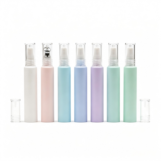 Slim Cylinder Lotion Pump Bottle with Clear Cap – Custom Cosmetic Packaging