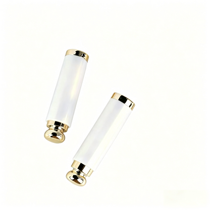 Iridescent White-Gold Snap Lipstick Tube | Pearlescent + UV Color-Shift | ABS+AS | OEM Custom