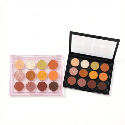 Square 12-Pan Eyeshadow Palette Case | Magnetic Closure + Window Lid | ABS+AS | OEM Custom