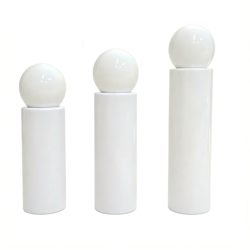 100ml 120ml 150ml Round Ball Cap PET Lotion Pump Bottle | Serum Essence Cosmetic Dispenser | OEM