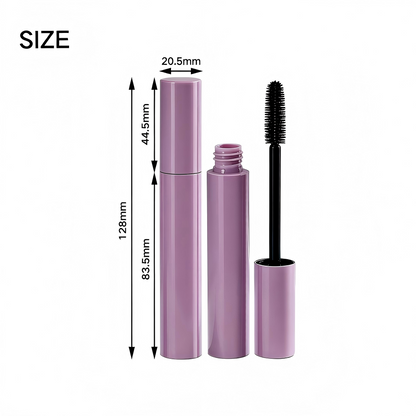 Round Mascara Tube – Purple Glossy | Injection-Blow Molded PP+ABS | 128mm