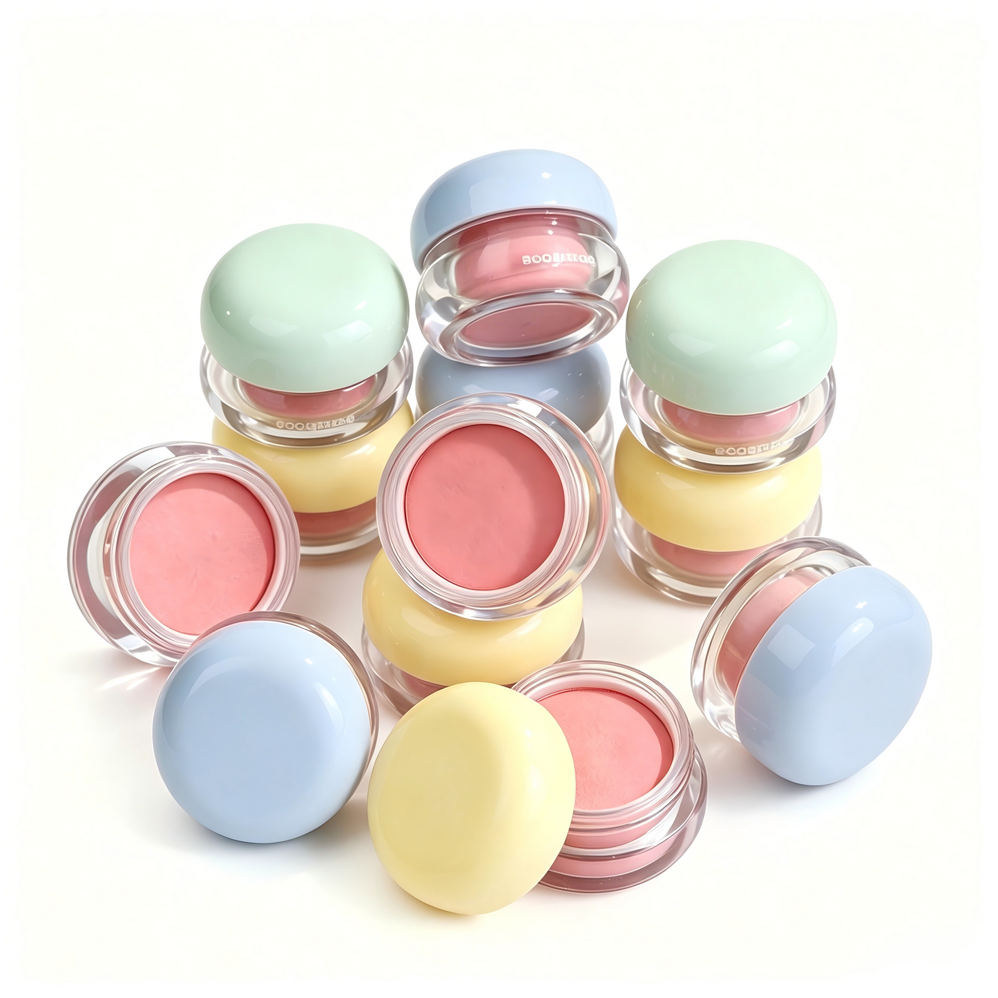 Round Mushroom-Cap Lip Mud & Lip Mask Jar – Transparent Body | ABS+AS