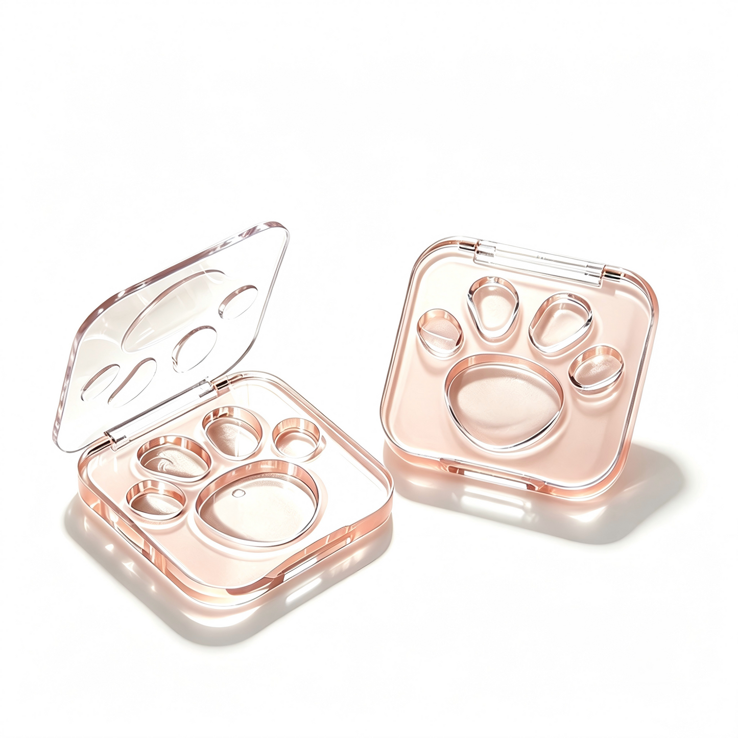 Square Cat Paw Eyeshadow & Blush Compact – Flat & Dome Pan | ABS | 70mm