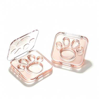 Square Cat Paw Eyeshadow & Blush Compact – Flat & Dome Pan | ABS | 70mm
