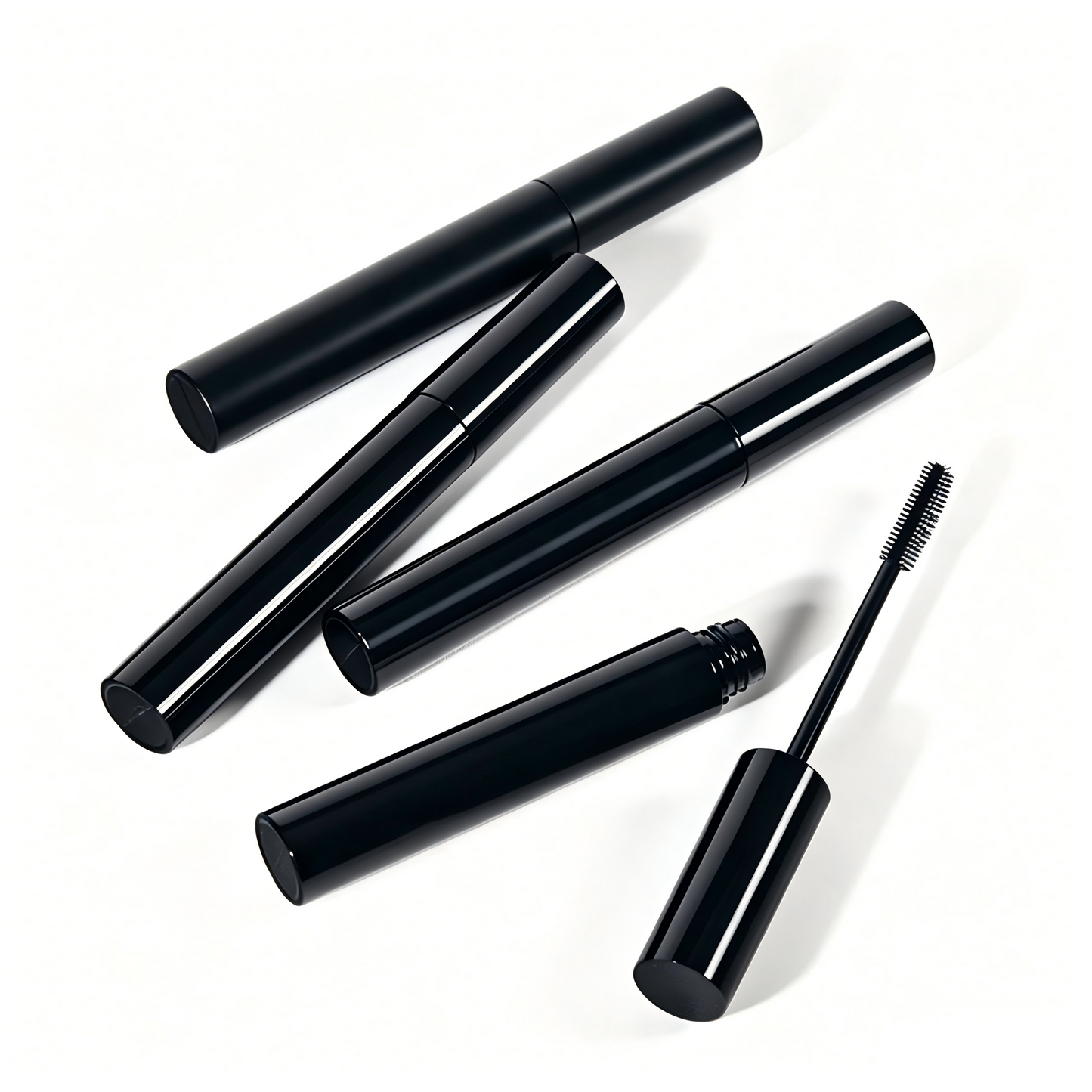 Round Matte Black Mascara Tube – ABS | 134.5mm Empty Cosmetic Packaging