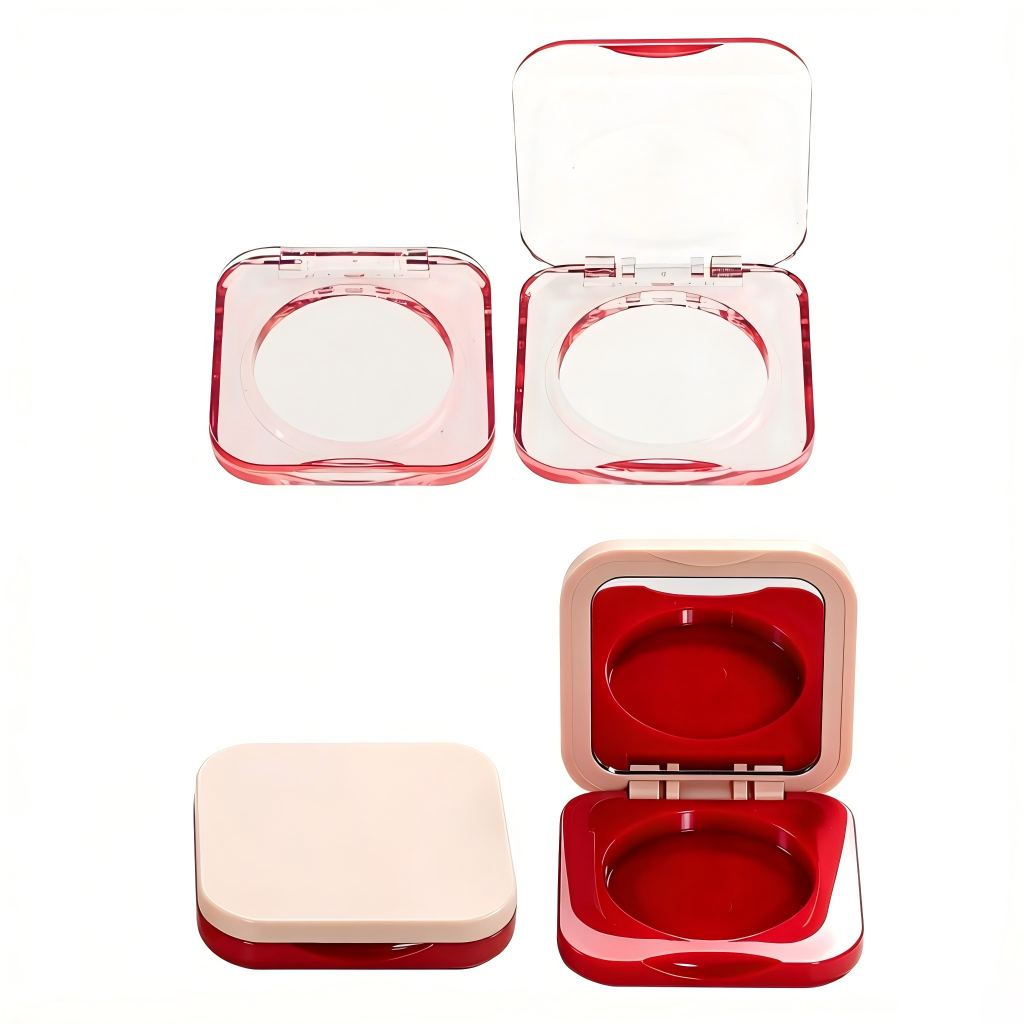 Square Single-Pan Blush & Eyeshadow Compact | Clear & Mirror Lid | ABS | Liyan