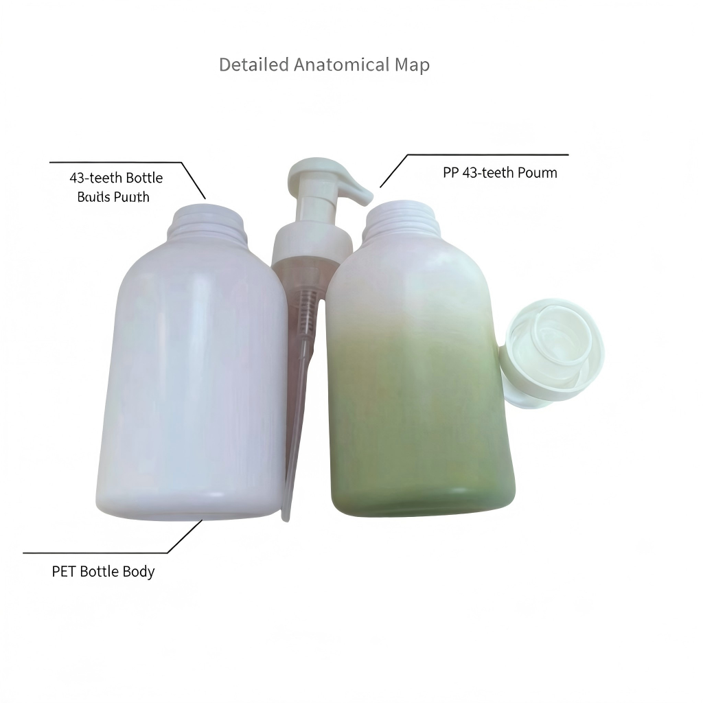 600ml Large Capacity PET Foam Pump Bottle | Kids Body Wash Foaming Cleanser Bottle | OEM