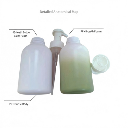 600ml Large Capacity PET Foam Pump Bottle | Kids Body Wash Foaming Cleanser Bottle | OEM