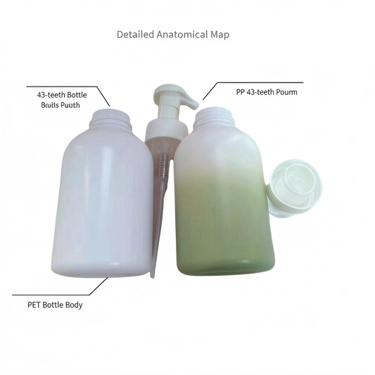 600ml Large Capacity PET Foam Pump Bottle | Kids Body Wash Foaming Cleanser Bottle | OEM