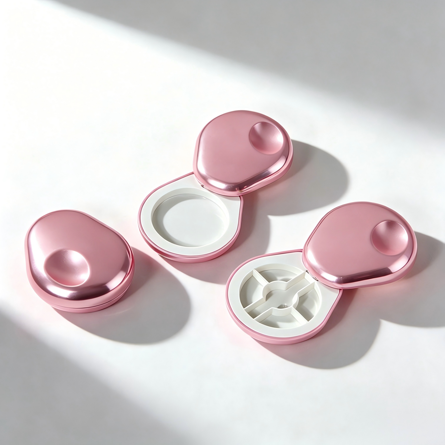Oval Irregular Magnetic Eyeshadow Case | Single / 5-Pan Rotating Push-Pull | ABS+AS Plastic | In Stock