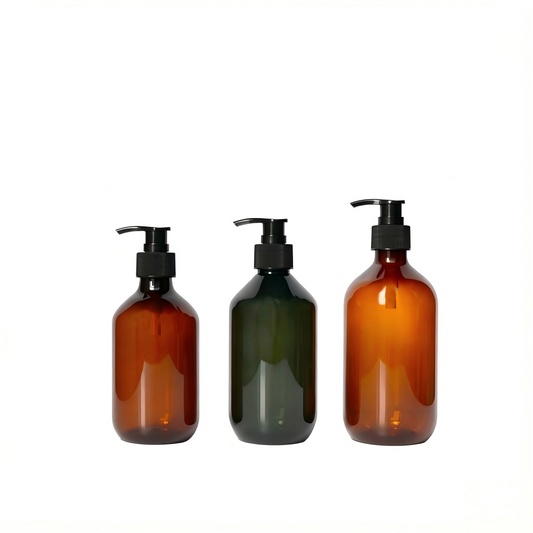 300ml 400ml 500ml Round PET Lotion Pump Bottle | Shampoo Body Wash Dispenser | OEM