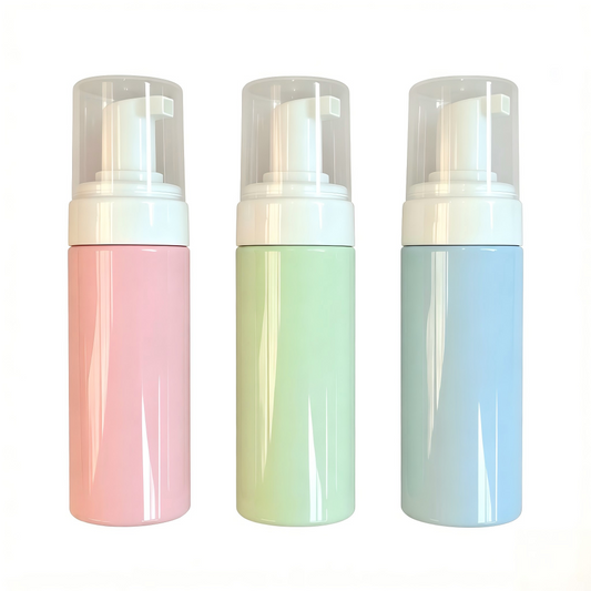 100ml–200ml Pastel PET Foam Pump Bottle | Foaming Facial Cleanser Mousse Bottle | OEM