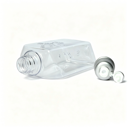 250ml Floral Embossed Square PET Bottle | Flip Cap Body Wash Shampoo Lotion Bottle | OEM
