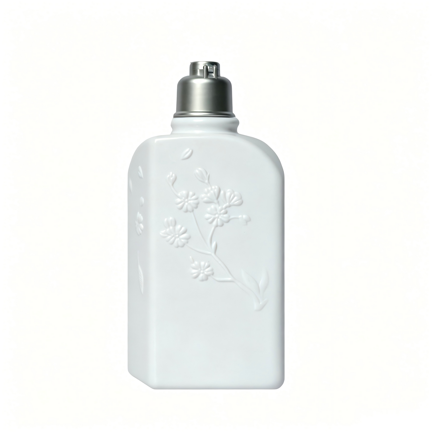 250ml Floral Embossed Square PET Bottle | Flip Cap Body Wash Shampoo Lotion Bottle | OEM
