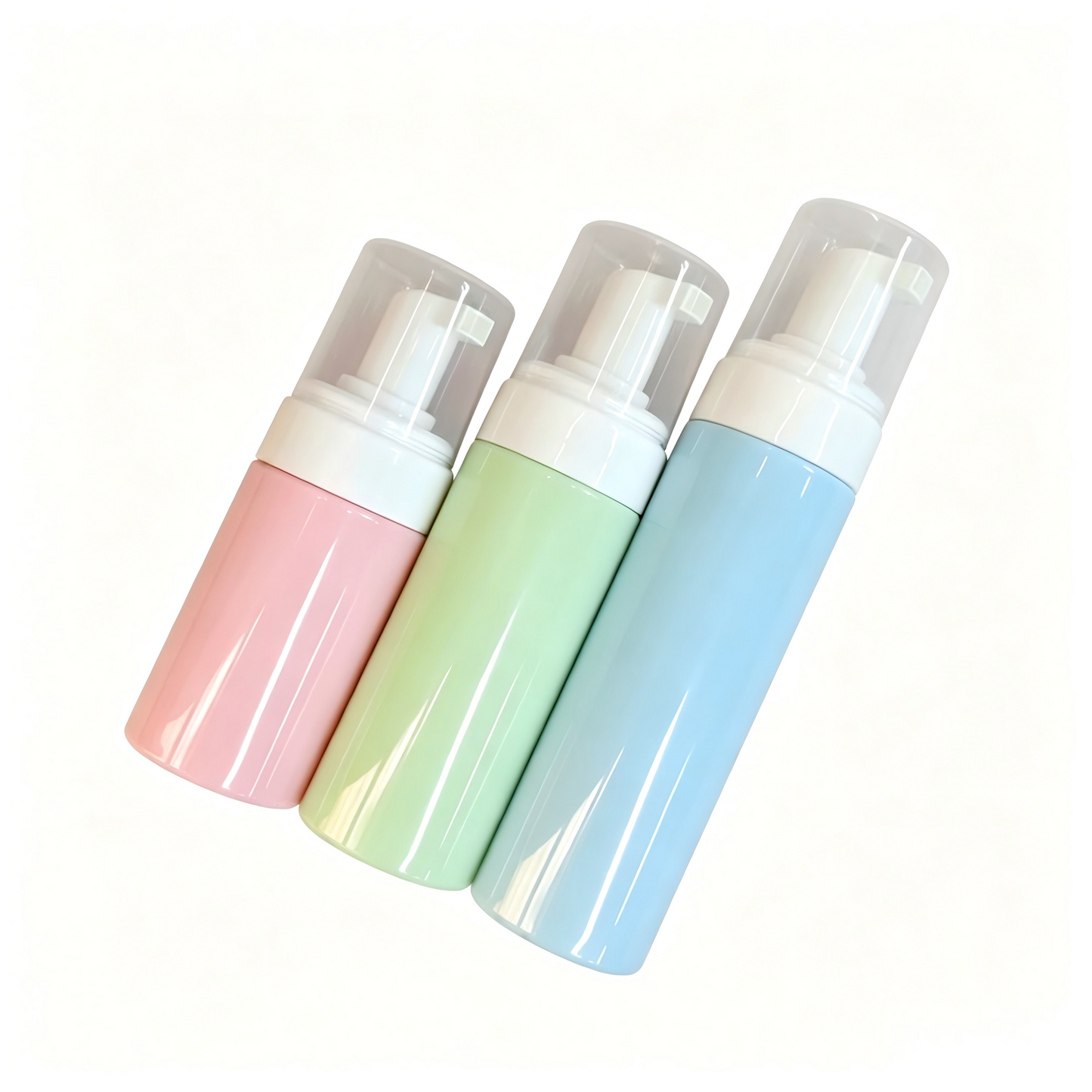 100ml–200ml Pastel PET Foam Pump Bottle | Foaming Facial Cleanser Mousse Bottle | OEM