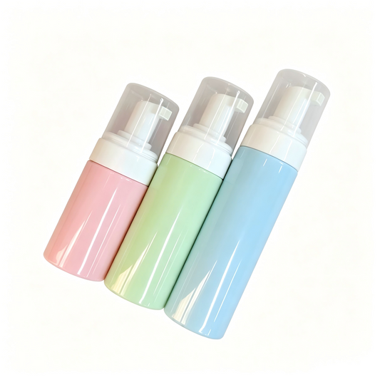 100ml–200ml Pastel PET Foam Pump Bottle | Foaming Facial Cleanser Mousse Bottle | OEM
