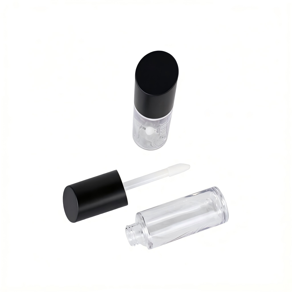 Round Faceted Pump Bottle | Foundation & Liquid Blush | Clear AS+ABS | Liyan