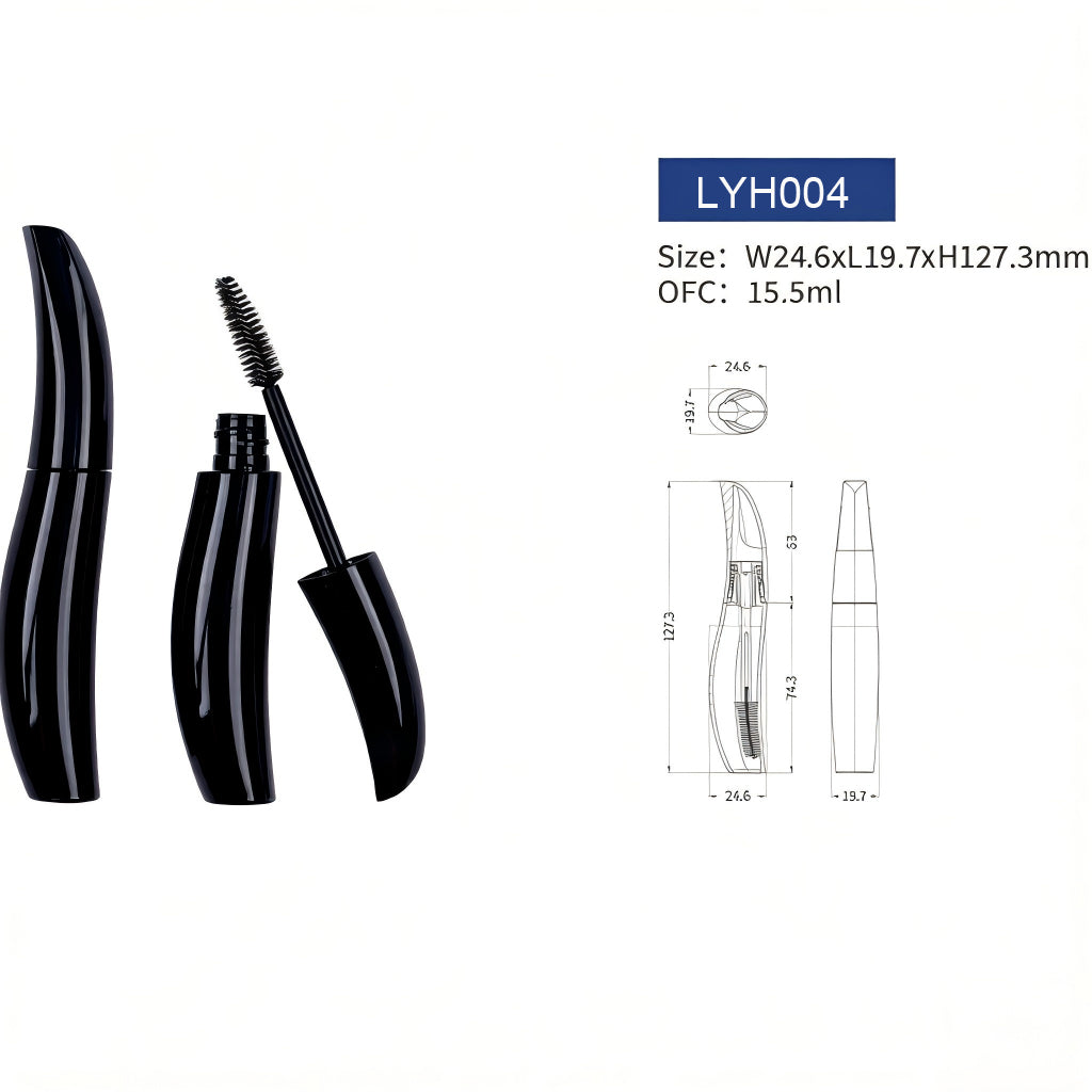 LIYAN Curved S-Shape Mascara Tube LYH004 | OEM Eye Makeup Packaging