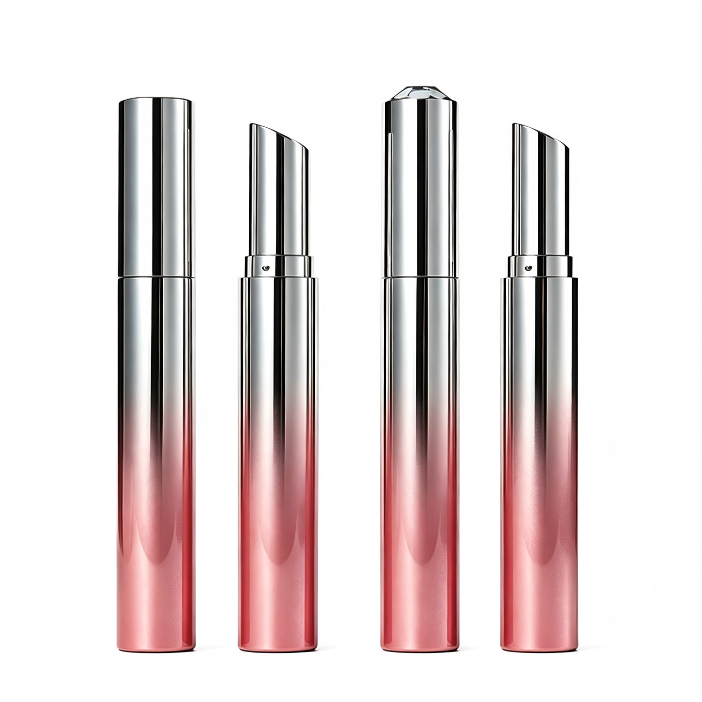 Round Snap-Fit Lipstick Tube – Flat & Diamond Cap | ABS+AS | 2060A# / 2060B#