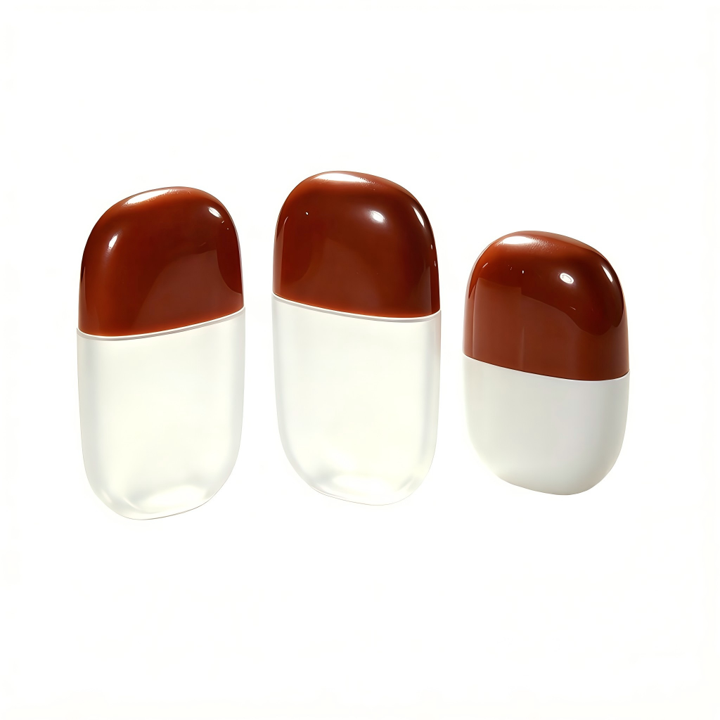 Capsule Squeezable Foundation & Sunscreen Bottle | Brown & White Two-Tone | ABS | Liyan