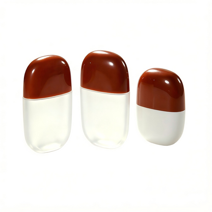 Capsule Squeezable Foundation & Sunscreen Bottle | Brown & White Two-Tone | ABS | Liyan