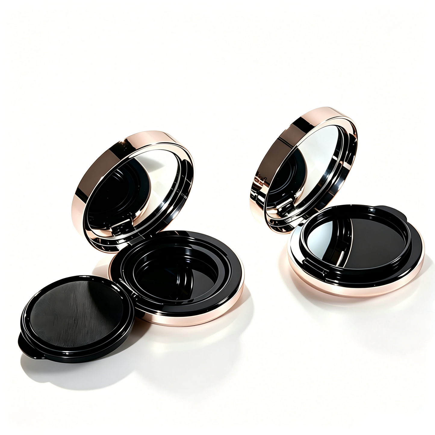 Round Magnetic Air Cushion Compact – Rose Gold ABS | Empty Cosmetic Packaging