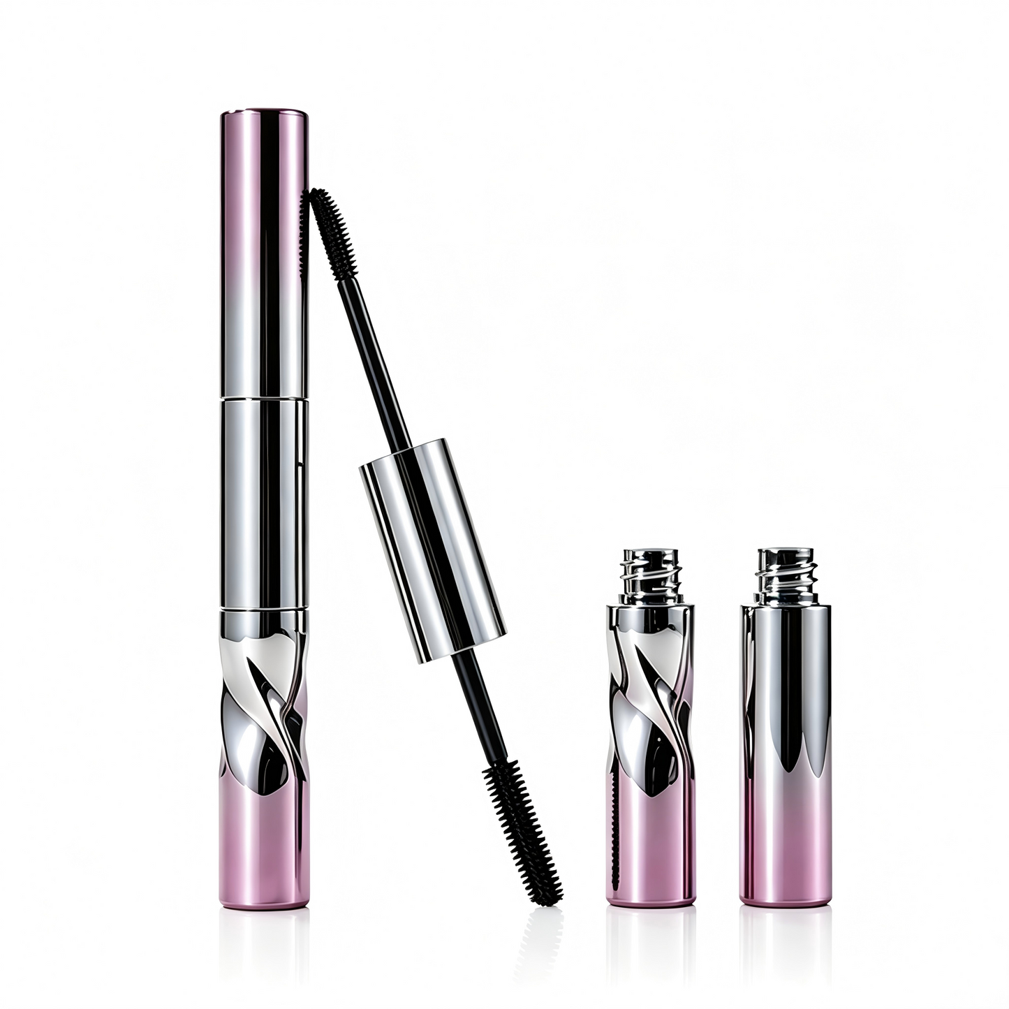 Round Dual-End Lip Gloss & Mascara / Eyeliner Tube – 3 Brush Options | ABS | 2058#