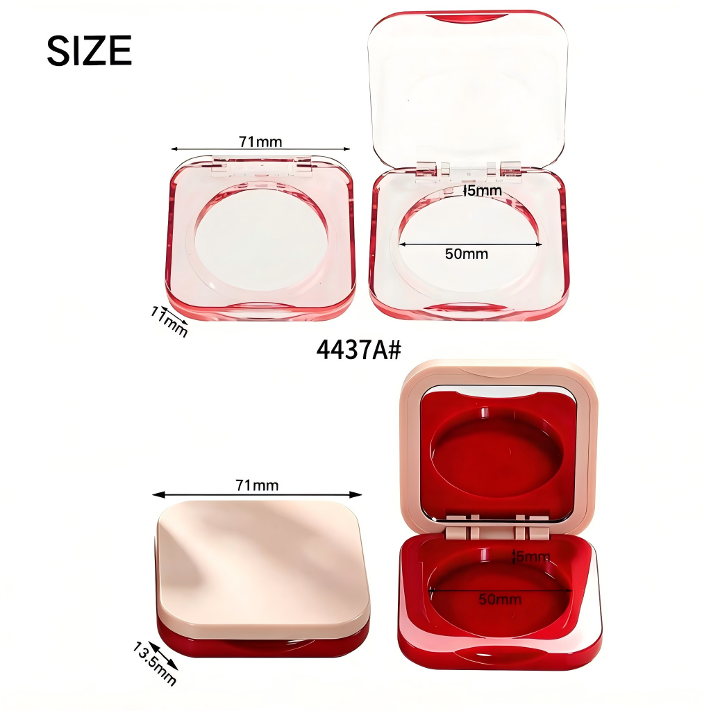 Square Single-Pan Blush & Eyeshadow Compact | Clear & Mirror Lid | ABS | Liyan