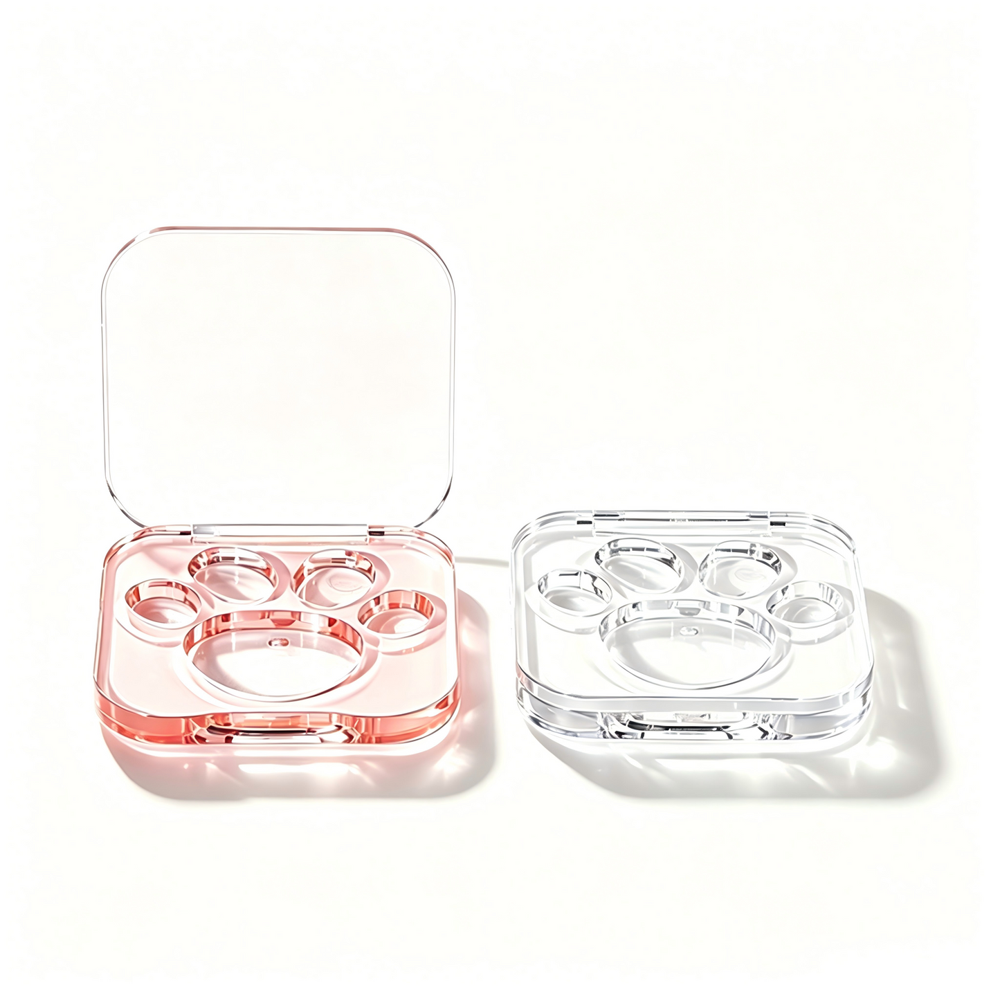 Square Cat Paw Eyeshadow & Blush Compact – Flat & Dome Pan | ABS | 70mm