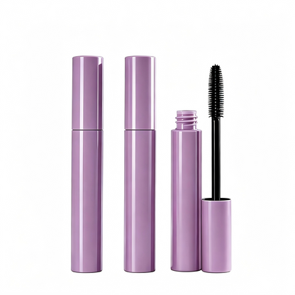 Round Mascara Tube – Purple Glossy | Injection-Blow Molded PP+ABS | 128mm