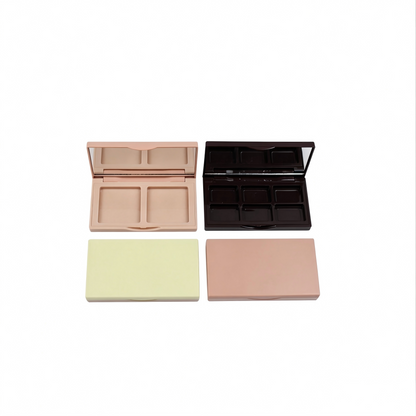 Rectangular Multi-Pan Eyeshadow & Blush Palette Case with Mirror | Magnetic Closure | ABS Plastic | In Stock