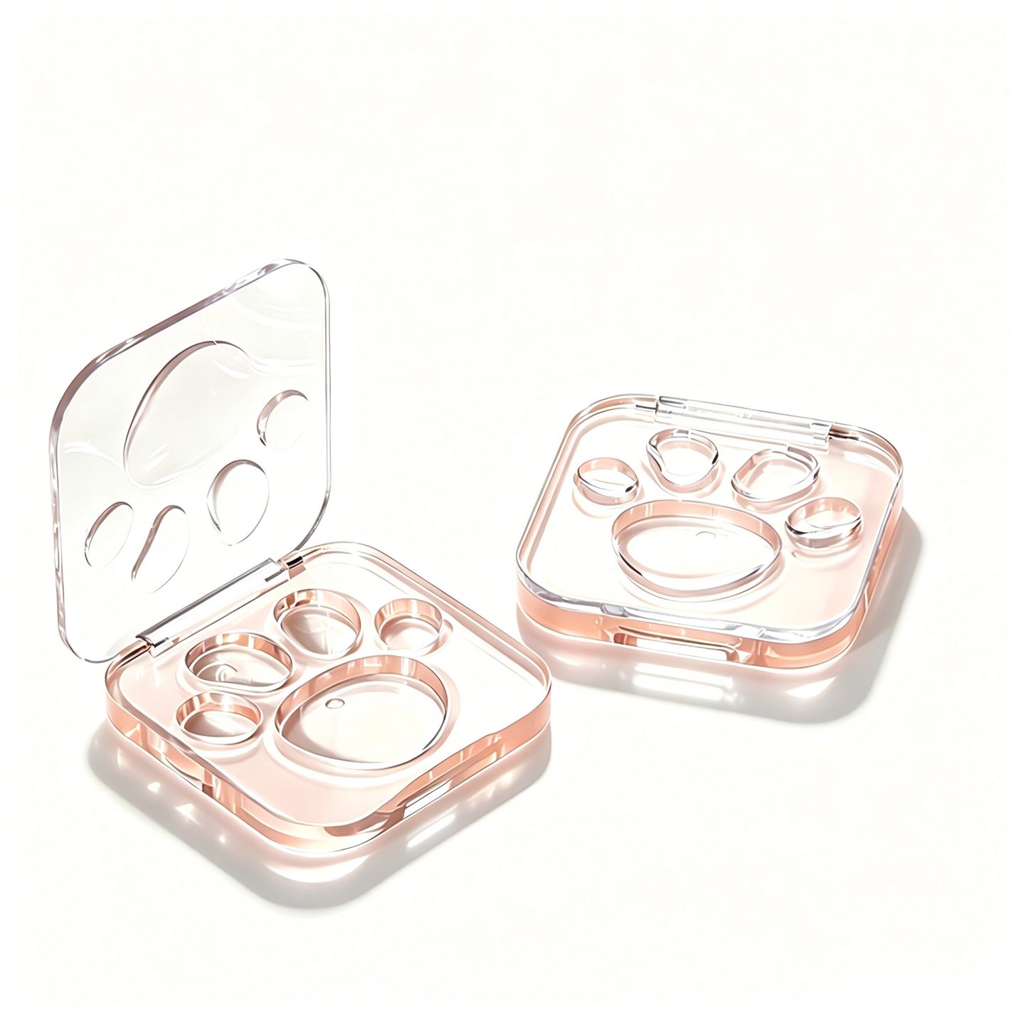 Square Cat Paw Eyeshadow & Blush Compact – Flat & Dome Pan | ABS | 70mm