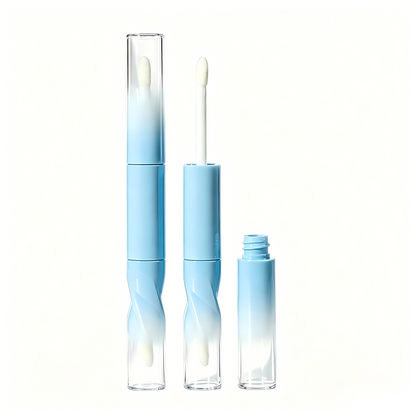 Round Dual-End Lip Gloss & Mascara / Eyeliner Tube – 3 Brush Options | ABS | 2058#