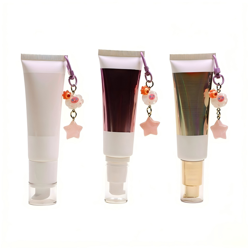 Gradient Hand Cream Tube with Cartoon Keychain Charm – Custom Cosmetic Packaging