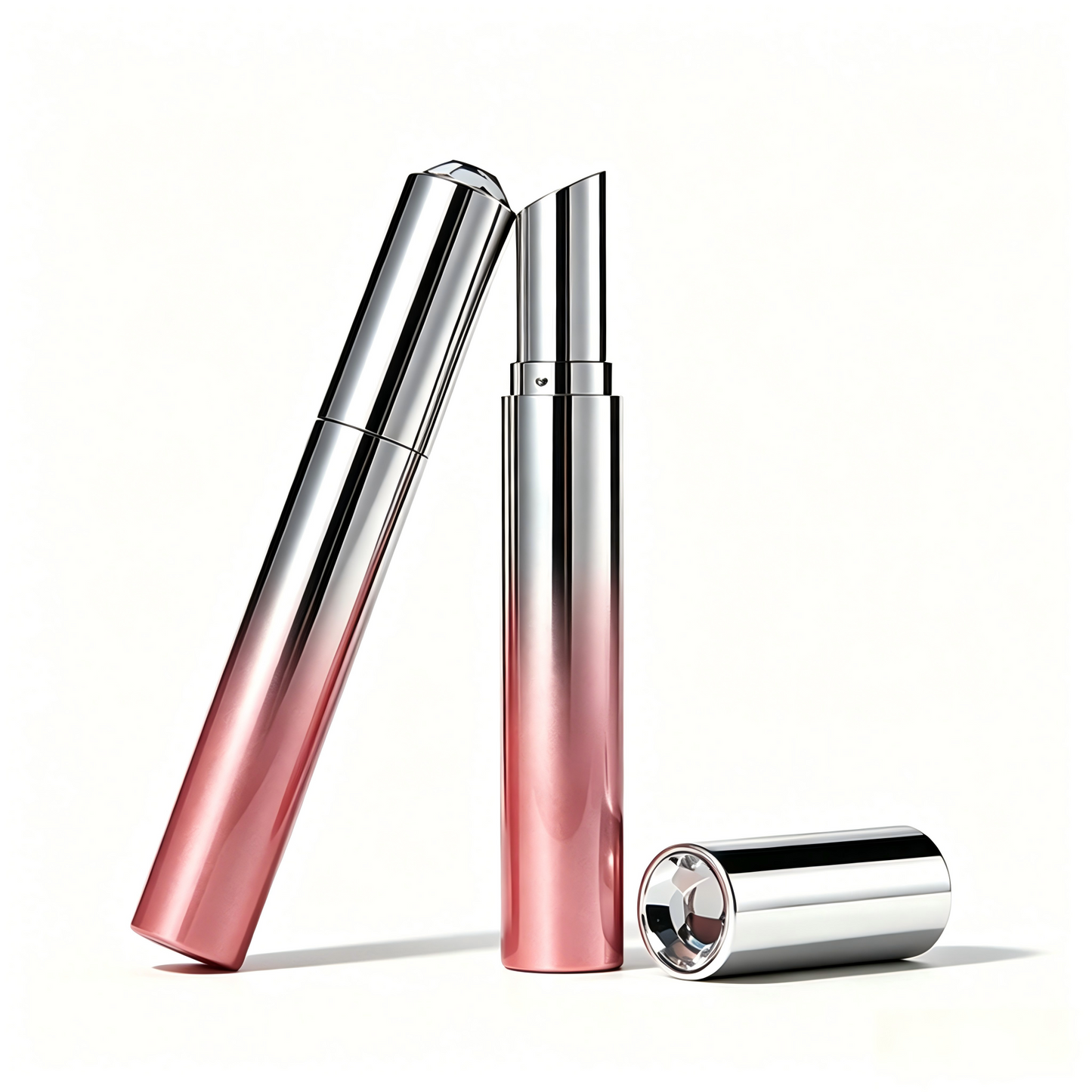 Round Snap-Fit Lipstick Tube – Flat & Diamond Cap | ABS+AS | 2060A# / 2060B#