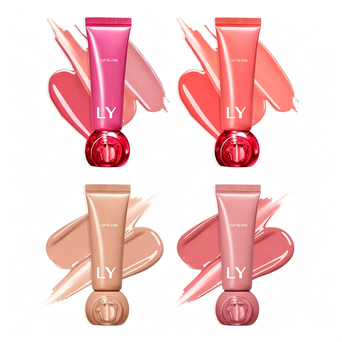 Luxury Lip Gloss Squeeze Tube with Ball Applicator – Multi-Color Collection