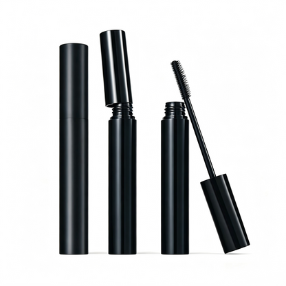 Round Matte Black Mascara Tube – ABS | 134.5mm Empty Cosmetic Packaging