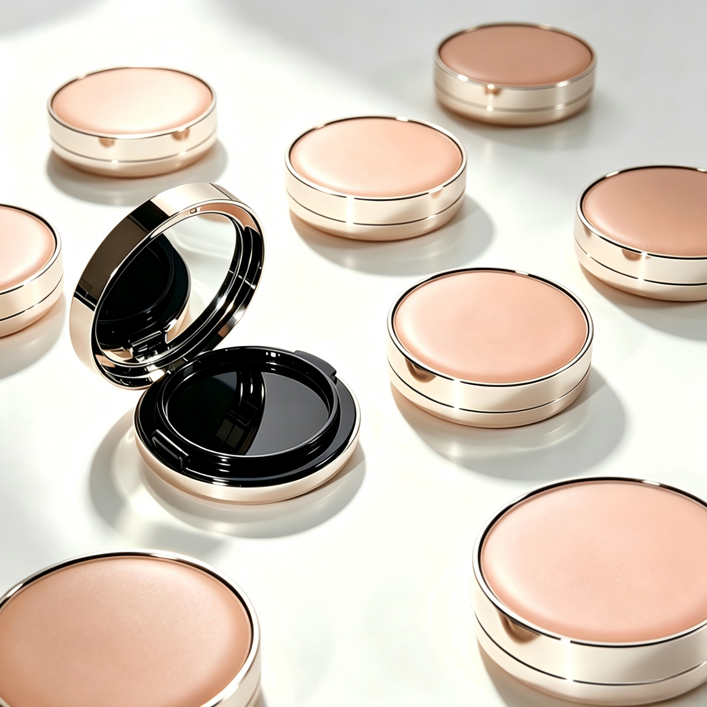 Round Magnetic Air Cushion Compact – Rose Gold ABS | Empty Cosmetic Packaging
