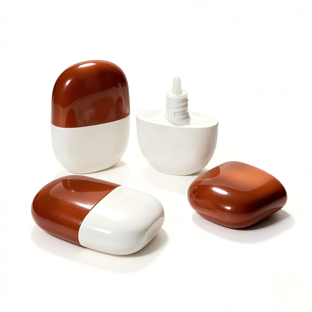 Capsule Squeezable Foundation & Sunscreen Bottle | Brown & White Two-Tone | ABS | Liyan