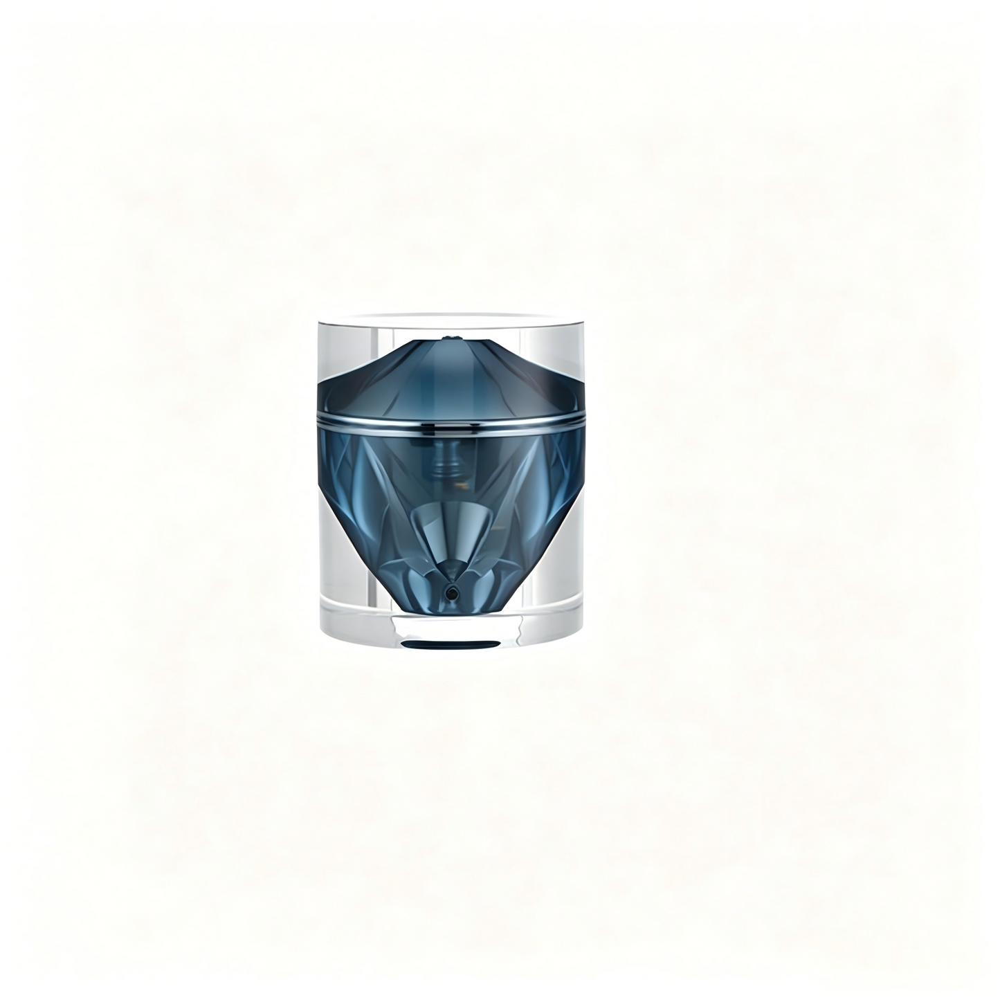 Blue Diamond-Cut Acrylic Skincare Packaging Set | OEM Cosmetic Bottles & Jars