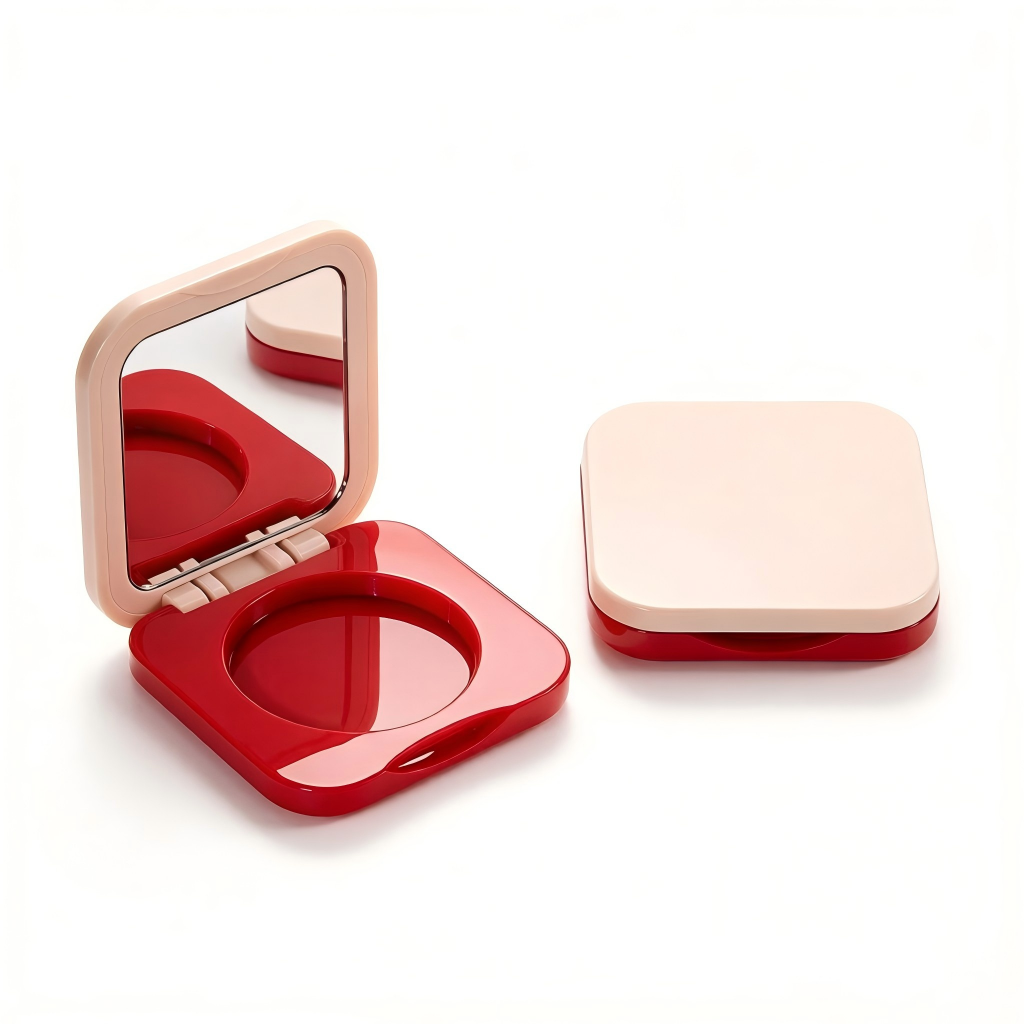 Square Single-Pan Blush & Eyeshadow Compact | Clear & Mirror Lid | ABS | Liyan